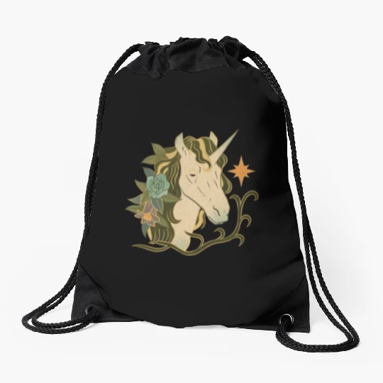 Sad Unicorn Drawstring Bags
