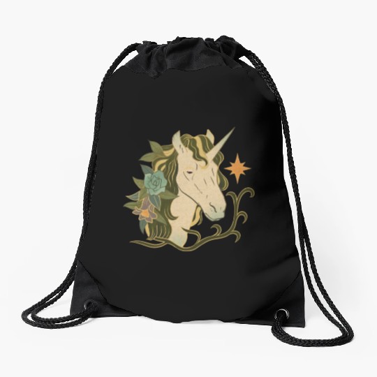 Sad Unicorn Drawstring Bags