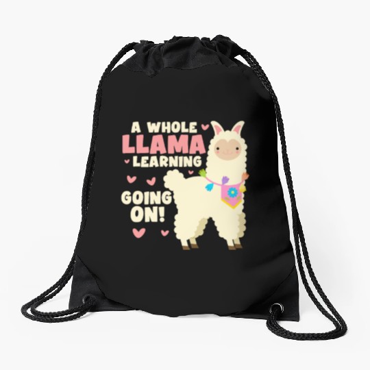 A Whole Llama Learning Going On Drawstring Bags