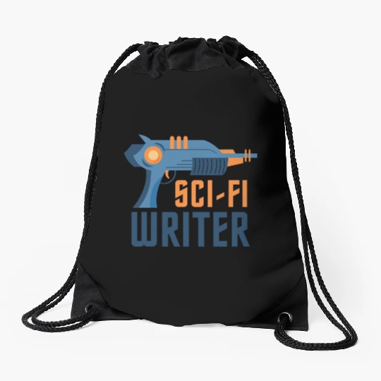 Sci Fi Writer Laser Gun Science Fiction Author Drawstring Bags