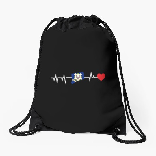 Connecticut Heartbeat Gift Drawstring Bags