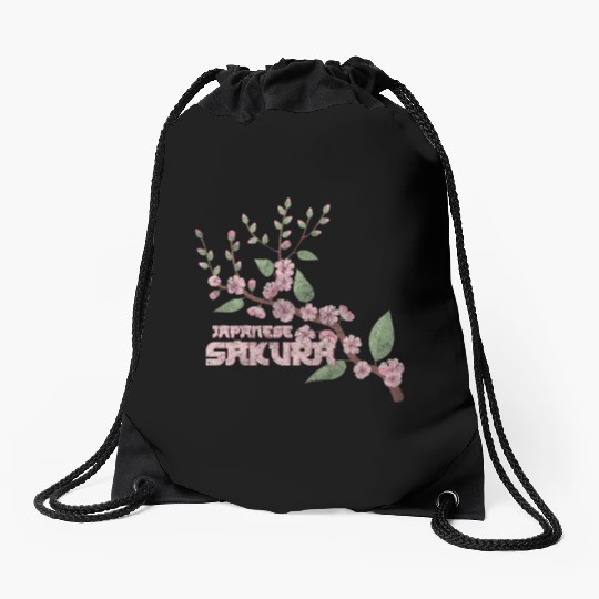 Cherry Blossoms Nature Symbol Pink Drawstring Bags