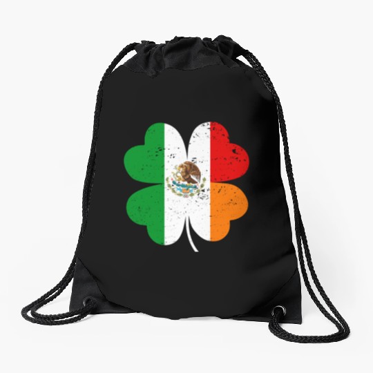 Irish Mexican Flag Mexico Ireland St Patrick's Day Drawstring Bags