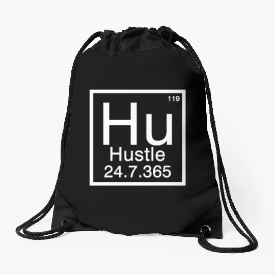 Hustle Periodic Table Hu Hustler Entrepreneur Drawstring Bags