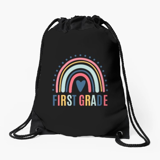 First Grade Back to School Teacher Drawstring Bags