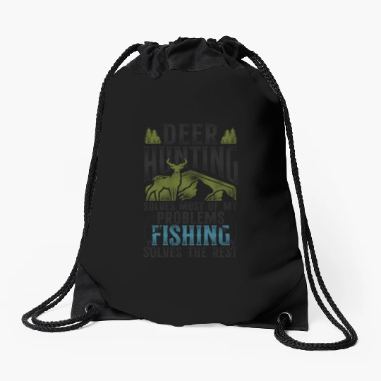 Buck Deer Hunting Hunter Fishing Drawstring Bags