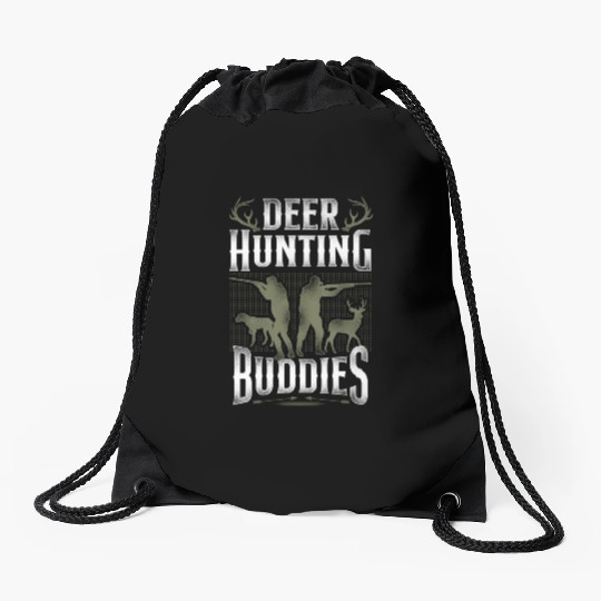Buck Deer Hunting Hunter Vintage Drawstring Bags
