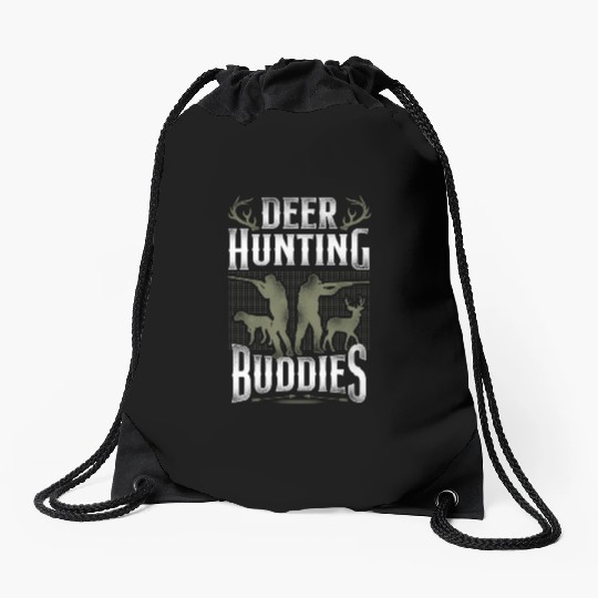 Buck Deer Hunting Hunter Vintage Drawstring Bags
