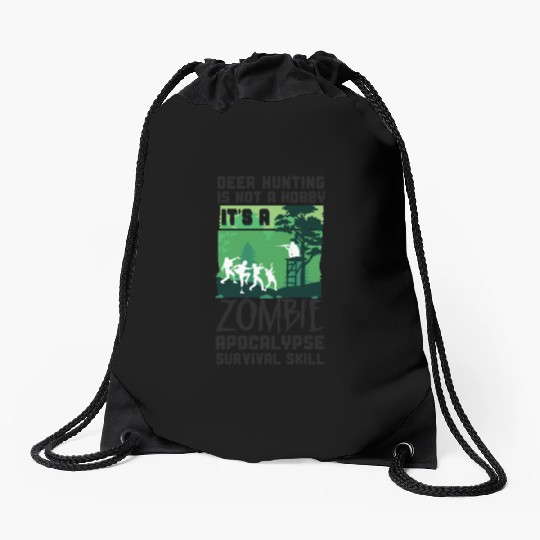Buck Deer Hunting Hunter Zombie Drawstring Bags