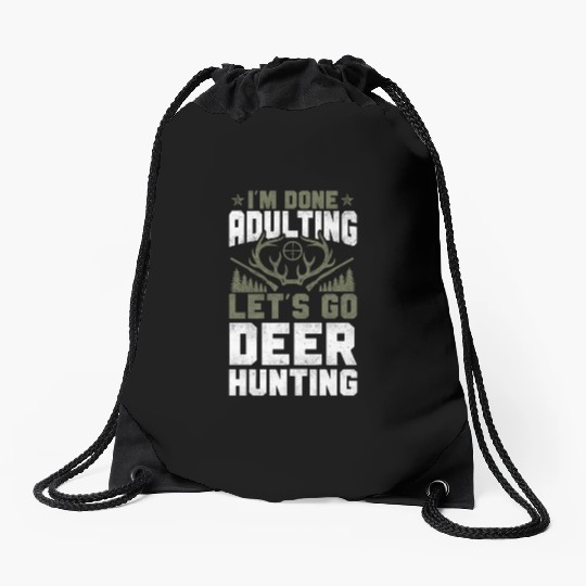 Buck Deer Hunting Hunter Vintage Drawstring Bags