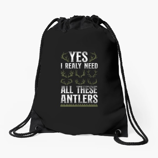 Buck Deer Hunting Hunter Vintage Drawstring Bags
