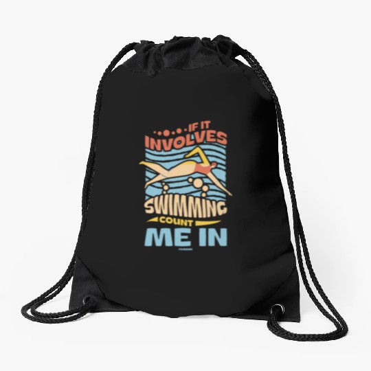 Swimming lifeguard swimming course outdoor pool gi Drawstring Bags
