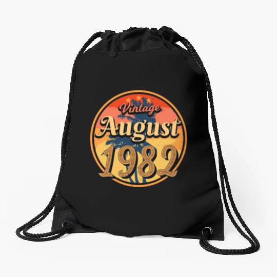 40th Birthday August 1982 Drawstring Bags