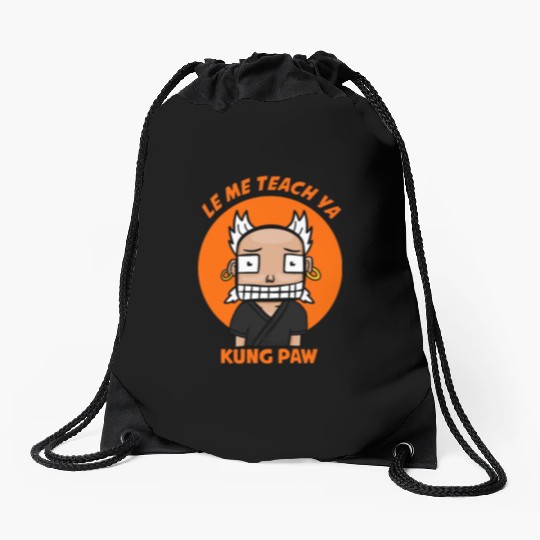 Let me Teach you kung fu Drawstring Bags