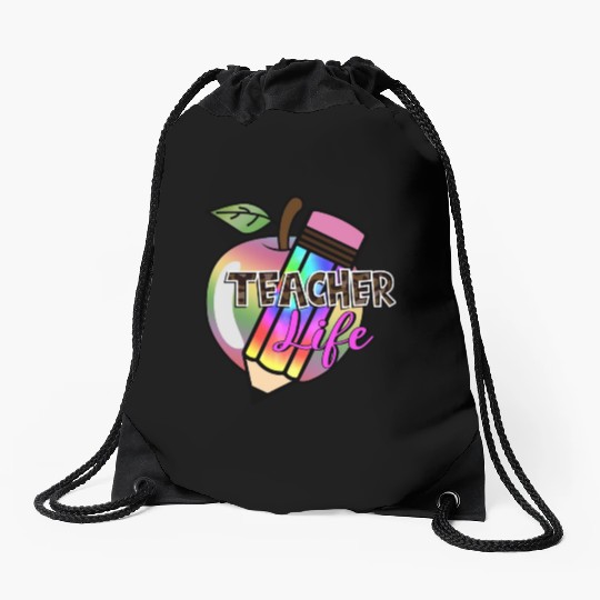Teacher, Teacher Life Drawstring Bags