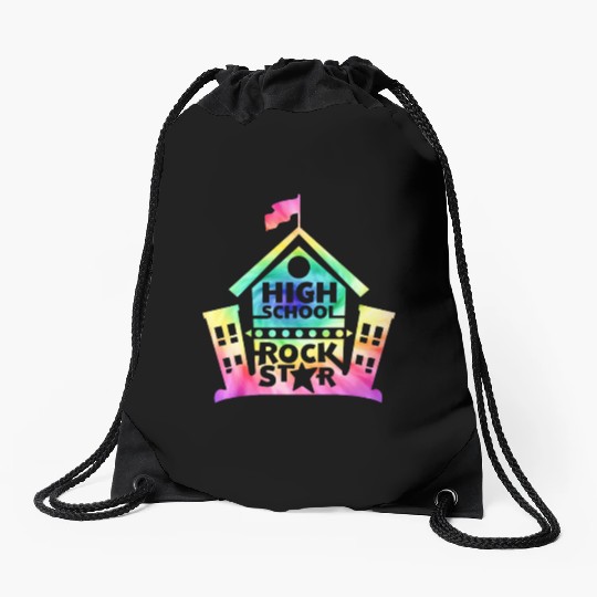 High School Rock Star Back to School Drawstring Bags