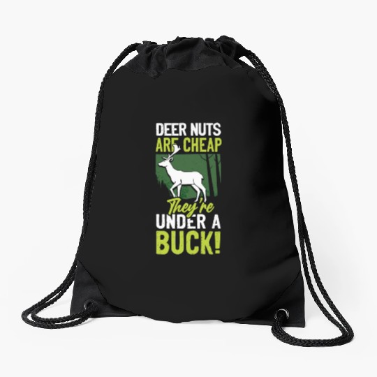Buck Deer Hunting Hunter Pun Drawstring Bags