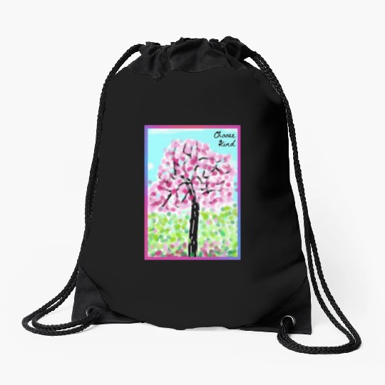 Choose Kind | Be A Kind Human | Cherry Blossom Drawstring Bags