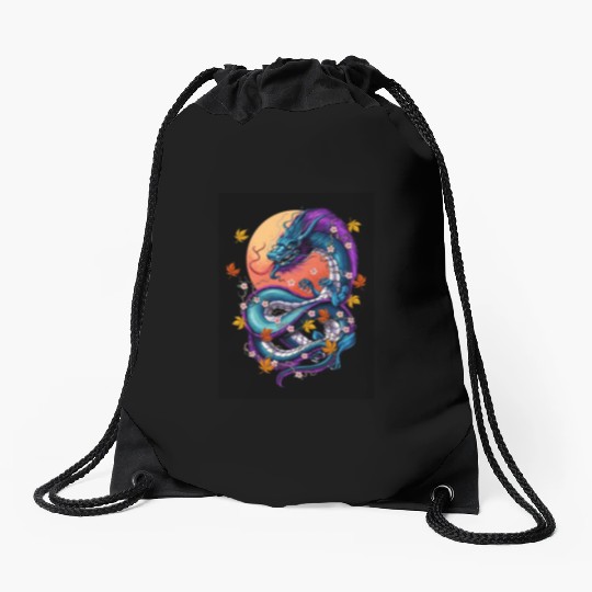 Japanese Dragon Drawstring Bags