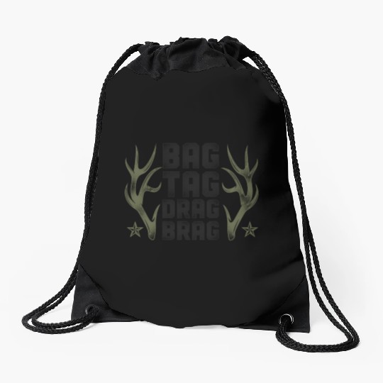 Buck Deer Hunting Hunter Vintage Drawstring Bags