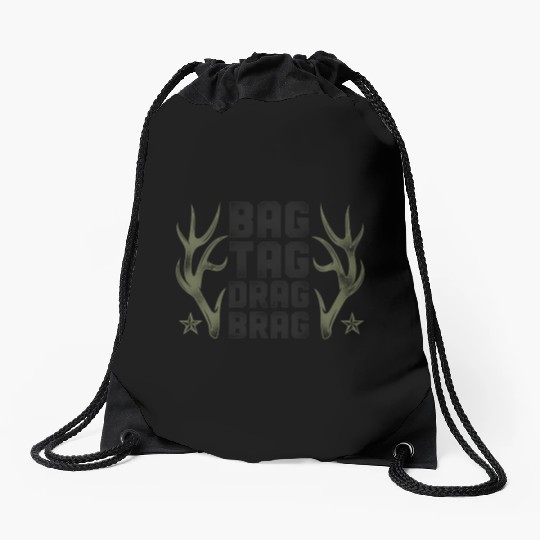Buck Deer Hunting Hunter Vintage Drawstring Bags