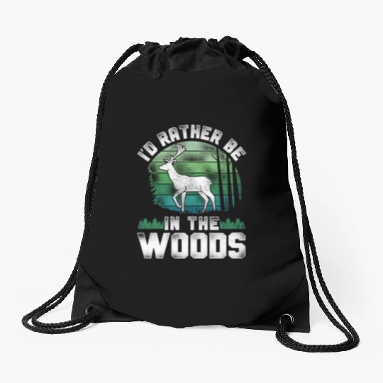 Buck Deer Hunting Hunter Vintage Drawstring Bags