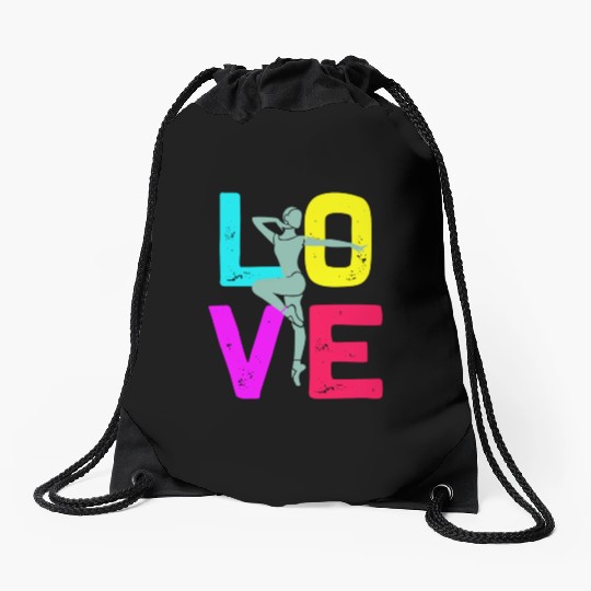 Love Ballet Dance Drawstring Bags