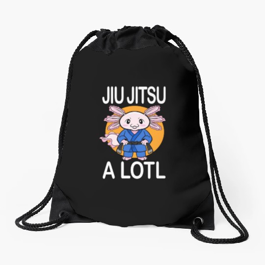Jiu Jitsu A Lotl Axolotl Jiu Jitsu Fighter Drawstring Bags