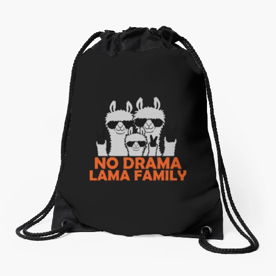 No Drama Llama Family Drawstring Bags