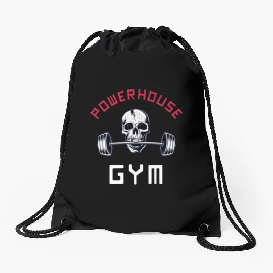 Powerhouse Gym - Bodybuilding Workout Saying Drawstring Bags