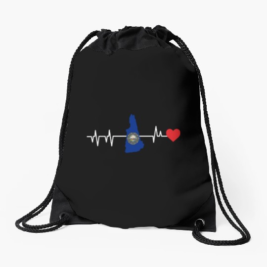 New Hampshire Heartbeat Gift Drawstring Bags