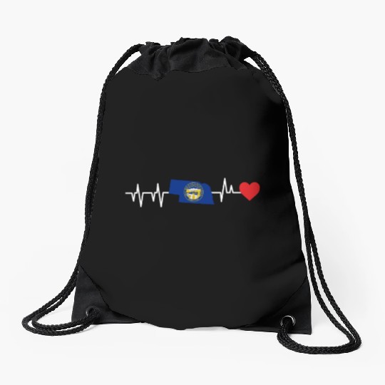 Nebraska Heartbeat Gift Drawstring Bags