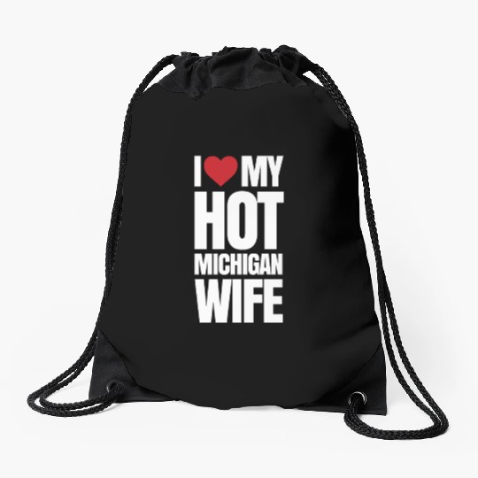 Michigan Wife Gift Drawstring Bags
