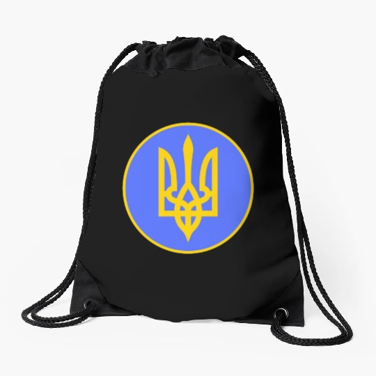 Ukraine trident Drawstring Bags