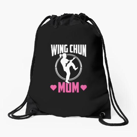 Wing Chun Mom Fighter Coach Martial Arts Training Drawstring Bags