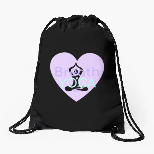 Breath Yoga Relax | Yogi Drawstring Bags with heart Namaste