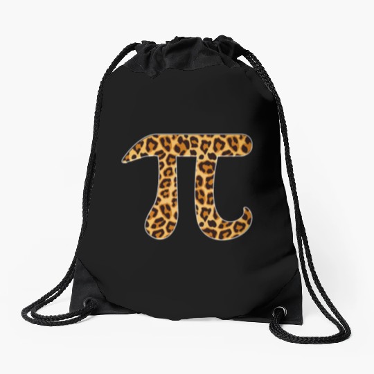 Pi Leopard Print Skin Cheetah Pi Day Math Nerd Drawstring Bags