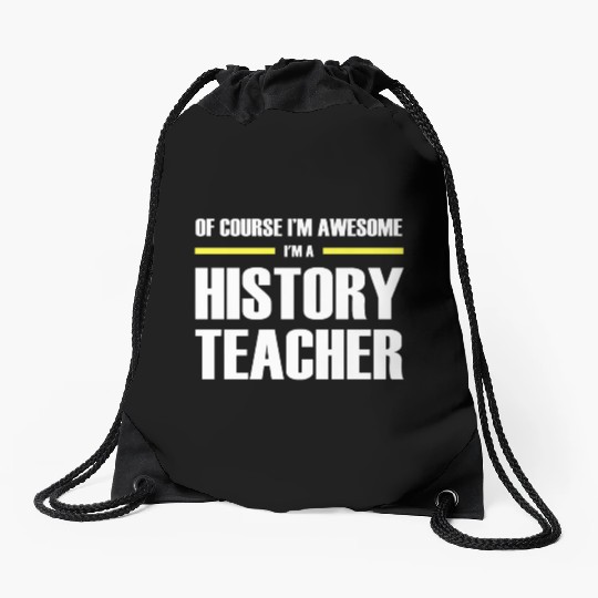 Awesome History Teacher Premium Drawstring Bags