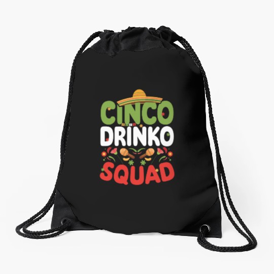 Cinco De Drinko | Bourbon Drinker Drawstring Bags | Whisky