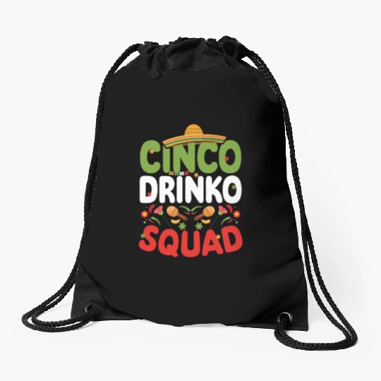Cinco De Drinko | Bourbon Drinker Drawstring Bags | Whisky