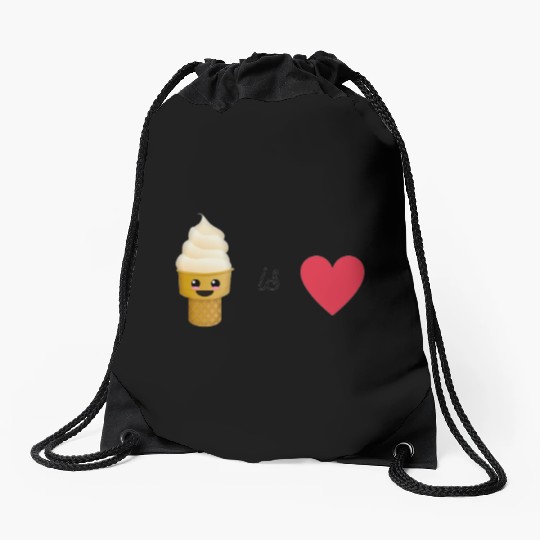 ice cream is love Drawstring Bags