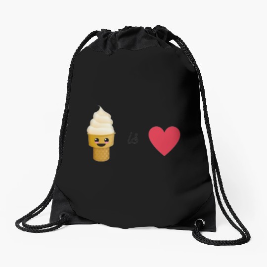 ice cream is love Drawstring Bags