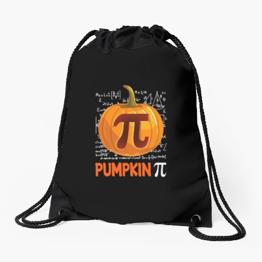 Pumpkin Pi Math Halloween Thanksgiving Funny Pi Drawstring Bags
