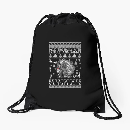 Deck The Halls Fa Valhalla La Drawstring Bags