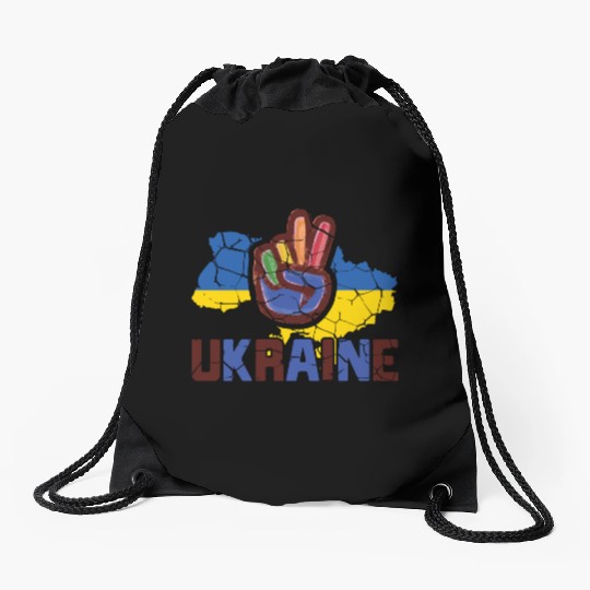 EU Ukraine Europe Friends Union Freedom Peace Drawstring Bags