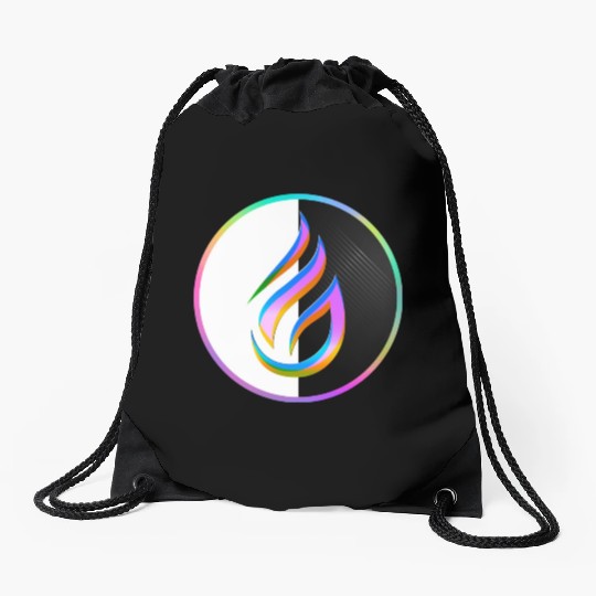 The Crystal Flame of Transmutation Drawstring Bags