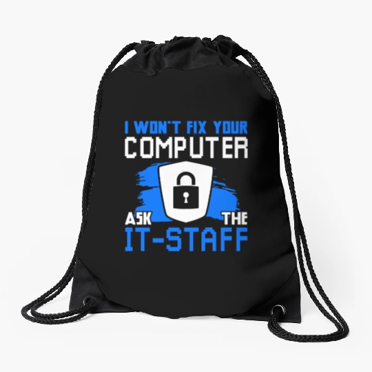 Cyber Security Funny Computer Drawstring Bags