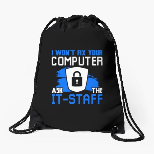 Cyber Security Funny Computer Drawstring Bags