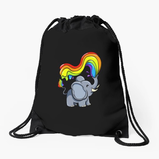 Elephant LGBTQ Gay Pride Rainbow Flag LGBT Drawstring Bags