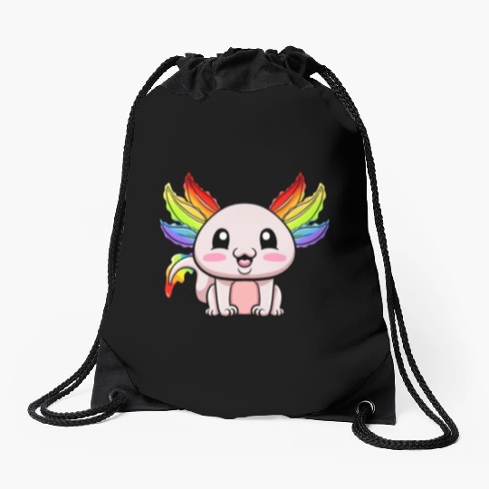 Axolotl LGBTQ Gay Pride Rainbow Flag LGBT Drawstring Bags